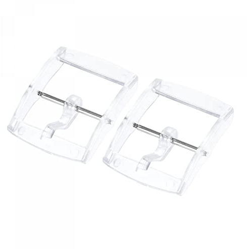 sourcing map Fibbia di ricambio in plastica per cinturino di orologio, larghezza 20 mm, trasparente, 2 pezzi