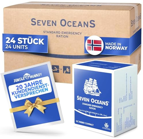 SEVEN OCEANS - DAS ORGINAL - XXL-Notfallnahrung [24x500g] Lang haltbare Notnahrung Energie- & Kalorienreiche Outdoor Notration Prepper Nahrung - Emergency Food Langzeitnahrung