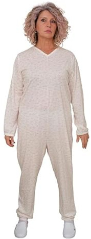 FERRUCCI COMFORT Pigiama Sanitario con Zip Posteriore Manica Lunga in Cotone da Donna - 9012 (M)