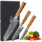 Wakoli Oribu 3er Damastmesser-Set – 9, 12, 18 cm, 67 Lagen AUS-10, Olivenholzgriffe, Geschenkbox – Langlebiges, scharfes Küchenmesser Set für Fleisch, Fisch, Gemüse