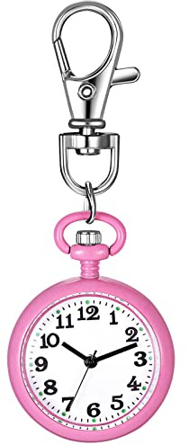 JewelryWe montre d'infirmière Homme Femme - Surface du Pointeur Lumineux en Chiffres Arabes & Porte-clés Sac à Dos Boucle