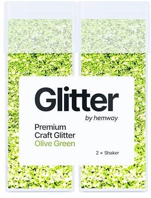 Hemway Craft Glitter Shaker Olive Green 130g x2 Pack Chunky