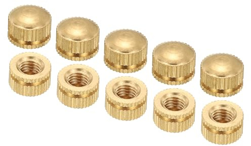 PATIKIL M5 x 9 x 6,5 mm Hattmutter, 15-pack hattmutterbultlock insatsbultskydd kvinnlig gänga räfflade dekorativa hårdvarubeslag lamplampor