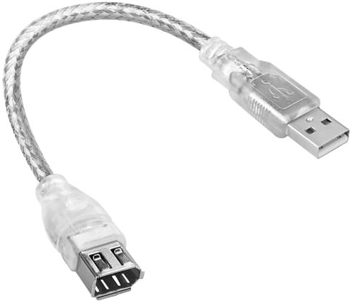 Herfair Cavo FireWire IEEE 1394, da USB a 6 pin maschio-femmina, adattatore dati, convertitore iLink FireWire 400 DV per laptop e videocamera, cavo DV a computer, 0,2