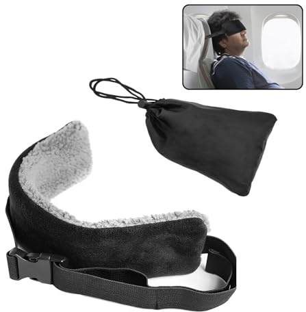 SI SEN Almohada de Apoyo para el Cuello de Viaje, Correa de Almohada de Soporte para Cabezas de Avión, Correa de Almohada Ajustable para el Cuello, para Coche, Avión, Viajes