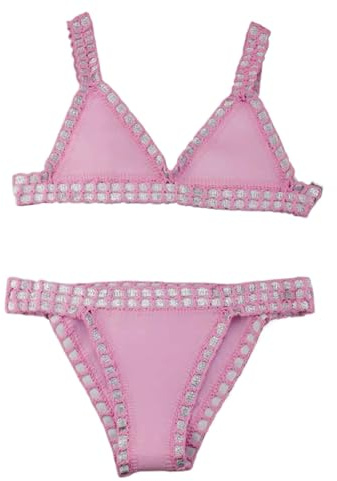 Maillot de Bain Triangle Maillots De Bains Femme 2 Pieces Couleur Vive Patchwork Fait Main Crochet pour La Plage Maillot de Bain Deux Pièces Haut Et Bas De Bikini Taille Basse Maillots De String