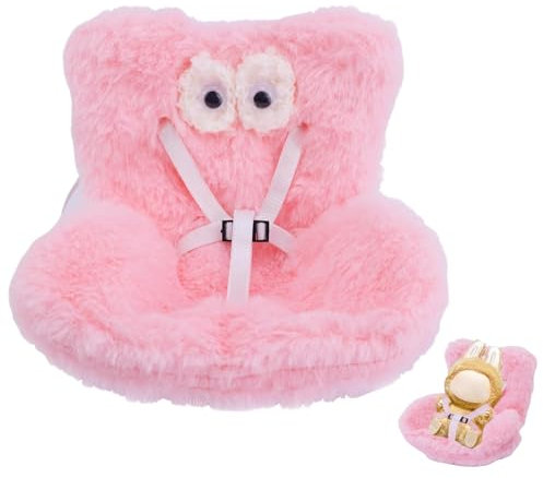 Auto Puppen Sicherheitssitz, Charakter Autositz für Puppen mit weichem pelzigem Kissen, Puppen Sicherheitssitz für den Auto Innenraum, Puppensicherheitssitz, zur Präsentation von 10–17cm Spielzeug