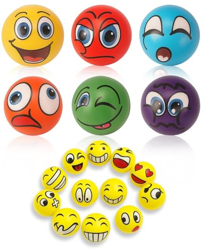 8PCS Stress Ball For Kids, Set For Classroom Rewards Travel Car Desk Calm Focus Fun, Stress Toys Squeeze Ball With Stress Relief Toys Stress Balls Party Pack Emoji Faces Soft Sensory Stress Balls