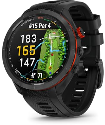 Garmin Approach® S70-47 mm Black Ceramic Bezel with Black Silicone Band (Refurbished)