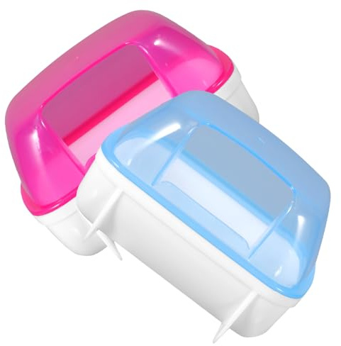 Toddmomy Lot De 2 Bacs De Bain en Sable pour Hamster Et Chinchilla, Plastique Semi-Transparent, Grand Format 12,5x9x9 Cm, Salle De Bain pour Petits Rongeurs, Maison Et Voyage