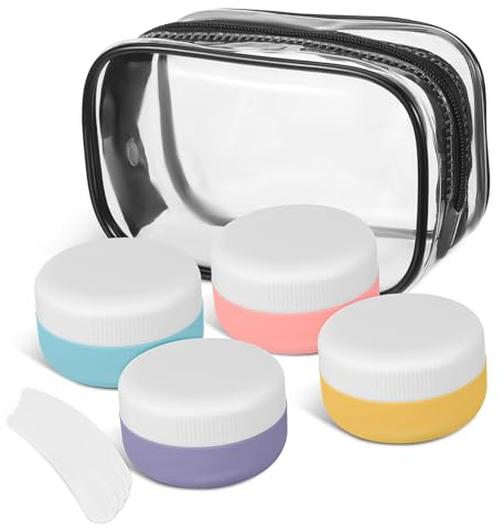 BESTYASH Pots de Voyage pour Produits de Toilette Contenant de Lotion de Étanche avec Sac et Spatules pour Soin Peau et Cosmétique