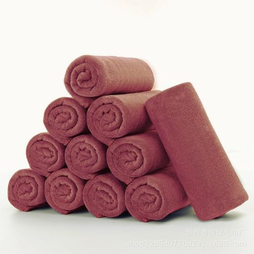 Paquete de 26 Toallas de Microfibra para el Cabello, 35x75 cm, de Secado Rápido y Resistentes al Cloro, Toallas de Salón para Hogar, Hotel y Gimnasio,Marrón,35 * 75