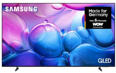 Samsung QLED 4K Q6FA 55 Zoll (138 cm) UHD Fernseher, Optimiert für Fussball, 100% Farbvolumen für satte Farben, Quantum HDR, 4K Upscaling, Kostenlos 900 Sender TV Plus, Samsung Vision AI Smart TV