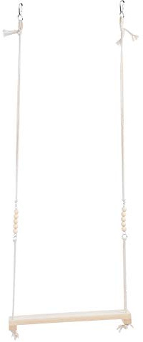 Percha de Madera de Pino con Columpio para Aves Grandes, Juguete Natural masticable para pájaros, Percha Colgante de Cuerda Duradera con diseño Seguro para morder, Ideal para
