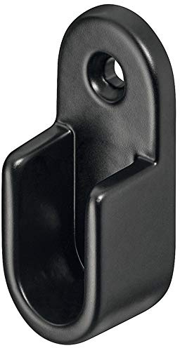 Gedotec colgador de pared lateral armario tubo de almacenamiento OVAL perchero aluminio | Barra ovalada armario tubo soporte | negro mate | montaje en riel para armario montaje en pared - 1 pieza