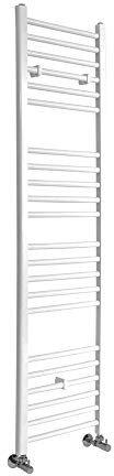 Milano Ive White Straight Bar Heated Towel Rail - 1600mm x 400mm
