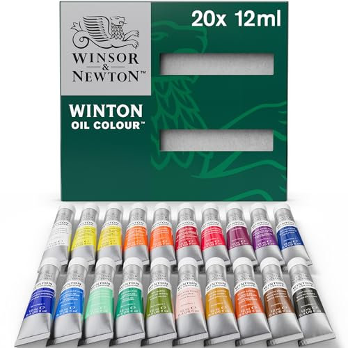 Winsor & Newton Winton Oil Paint Set, 20 Colours in 12 ml Tubes, for Artists