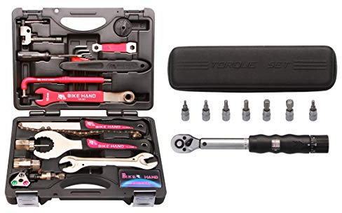 otgerlensker products Universeller 25 TLG. Fahrrad Werkzeugsatz + 1/4 Drehmomentschlüssel-Set 2 Nm - 14 Nm