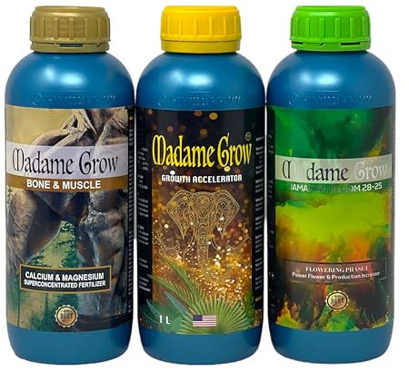 PACK GARDEN - Näring, Gödningsmedel eller Näring för Växter - Tillväxt, Blomning plus Kalcium och Magnesium, Jättefrukter eller Toppknoppar (3 X 1 L)