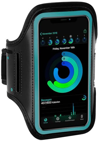 ONEFLOW Brazalete deportivo para teléfono móvil compatible con Xiaomi Mi 10T Lite Armtasche Fitness Armband Sport Running armband Outdoor Handyhülle Joggen Arm Halterung Smartphone Handytasche Blau