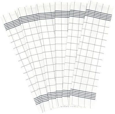 Organic Cotton Tea Towels for Baking Sourdough Bread, Rolls and Cakes - 100% Cotton, Lint-Free, Quick-Dry, 6 Pack, 30x20, Highly Absorbent and Durable Bread Towels with Hanging Loop (Blue)