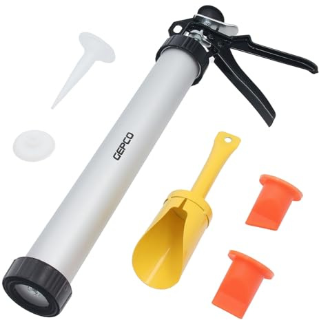 GEPCO Pistola de silicona 600 ml Prensa de mortero Pistola de lechada Pistola pulverizadora de lechada Pistola de mortero Junta Pistola de mortero Mortero Cemento Acrílico Prensa de cartuchos Pistola