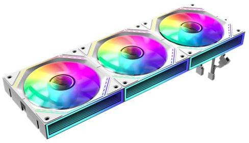 GameMax FN12A-S3I - Ventole per case PC collegate da 120 mm, con Infinity Mirror Center ARGB 5V 3pin Aura Sync 800-1600 RPM 4pin PWM, confezione da 3