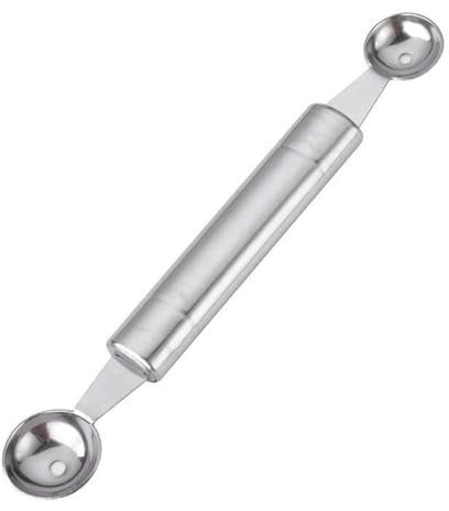 Cucchiaio scavino per melone a doppia faccia, set di 2 palette per gelato, taglierino in acciaio inossidabile 2 in 1, maniglia comoda, facile da pulire, cucchiaio per frutta e