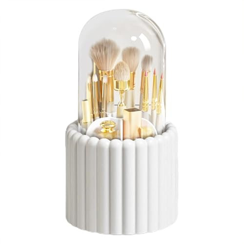 Seau de rangement pour pinceaux de maquillage, seau organisateur de commode avec couvercle - Rotation Grand Organisateur Cosmétique,Organisateur de rangement de bureau de Table de dressing pour cosmét
