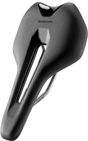 ROCKBROS Bike Seat, Comfortable Bike Seat Cushion for Men Women，Lightweight Adjustable Bicycle Seat with Ventilation & Shock-Absorbing, Waterproof Bike Saddle for Road/Indoor Bikes，A