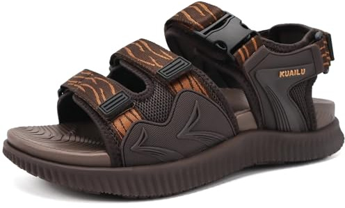 KuaiLu Sandali Trekking Uomo Ortopedici Regolabile Sportivi Outdoor Estive | Comode Passeggio Camminata Aperte Escursionismo Leggero Antiscivolo Punta Aperta Scarpe Arrampicate