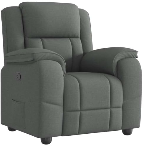 vidaXL Reclinerfåtölj mörkgrå tyg