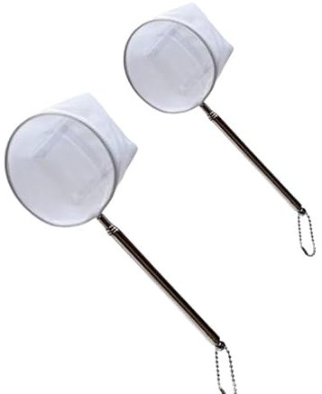 Aquariennetz-Set, 2-teilig, ausziehbarer Edelstahlgriff, klein bis mittel, für Aquarien, Teiche, Garnelennetz Kescher Aquarium : Mini Aquarium & Garnelen Aquarium, Aqua Zubeohr mit kleines Sieb