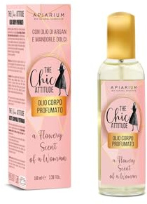 APIARIUM Olio Corpo Profumato The Chic Attitude - 100ml | Olio Corpo Idratante Nutriente con Oli Naturali di Argan, Mandorle Dolci, Germe di Grano e Girasole