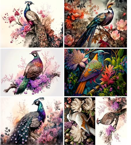 Papel de arroz con pájaros exóticos, 21 x 27 cm, diseño de papel de decoupage para muebles, medios mixtos, tarjetas y manualidades, decoupage CRAFT KREATIVELY
