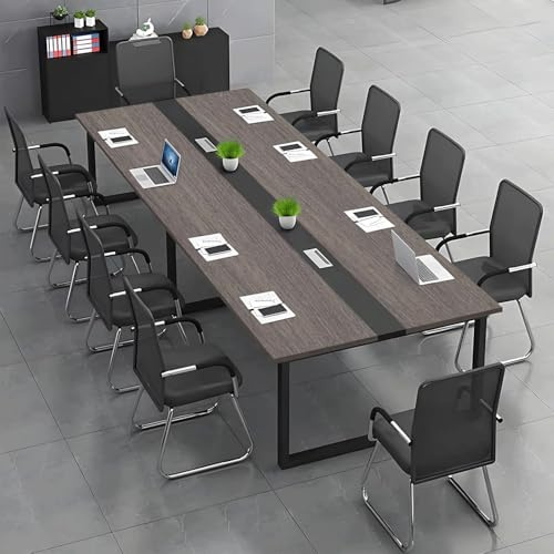 Large Conference Table for Office & Meeting Room – Long Rectangular Desk for 6-20 People, Cable Management, Adjustable Foot Pads,Easy Assembly (Chairs Not Included)