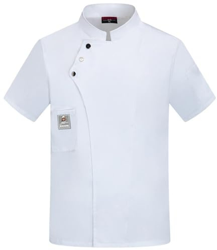 Unisexe Restaurant Chef Uniforme Chemise Manches Courtes Chef Veste Vêtements de Travail Manche Courte