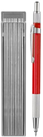 Lápices de carpintero - S. 14,5 cm duradero | Lápiz de carpintero sólido 12 de plata de recambio de 2 mm, lápiz mecánico de carpintería | Herramientas de ajuste de tubos, estructura de acero