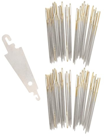ORFOFE 30 Épingles à Coudre pour Broderie à la Main Aiguilles à Point de Croix en Métal 38 CM Tête Large pour Couture Lot de 4 set de Flacons de 30 Pièces Accessoires pour Tissus
