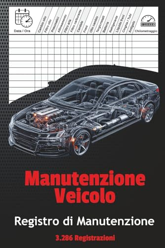 Libretto di Manutenzione Auto e Registro Manutenzione Veicolo: Per tracciare manutenzione, riparazioni, servizi, chilometraggio, cambio olio e controlli del veicolo