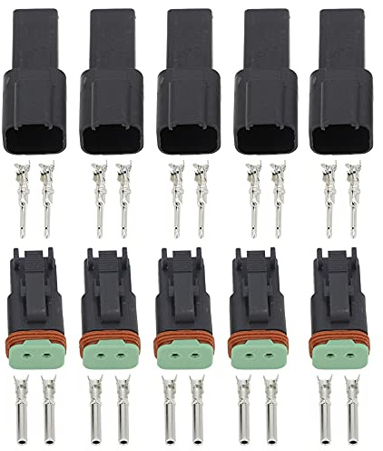 CNLW Black 5 Sets 2 Pin/Way DJ3021Y-1.6-11/21 Connectors DT04-2P/DT06-2S Automobile waterproof wire electrical connector plug
