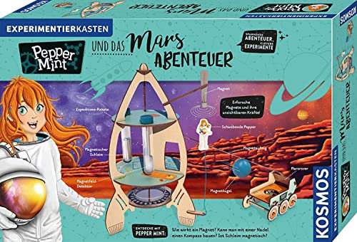 KOSMOS 606077 Pepper Mint und das Mars-Abenteuer, Erforsche Magnete und ihre unsichtbaren Kräfte auf Peppers Weltraum-Mission zum Mars, spannender Experimentierkasten für Kinder ab 8 bis 11 Jahre