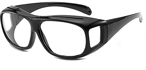 SHEEN KELLY Unisex Wear Fit Over Goggle Rx glasögon rektangulär passform över glasögon solglasögon med sidosköld körlins natthölje skydd skyddsglasögon rem, Antiblå blockerande glasögon, en storlek