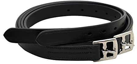 SIE EQUESTRIAN 45”/ 48” / 54” / 56 / 60” English Stirrup Leathers Kids/Adult (Black, 45'')