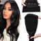 SEGO Haarverlängerungen Clip in Extensions DICKER 7A 100% Echtes menschliches Haar 1 Teilig 5 Clips Dichter Haarteil Remy Echthaar Glatt Schwarz#1-1 22(55cm)-100g