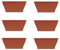 Invero Lot de 6 pots de fleurs rectangulaires traditionnels en terre cuite,Pour légumes, herbes, fleurs ou plantes,Idéal pour l'intérieur ou l'extérieur, literie et plus encore,32 cm