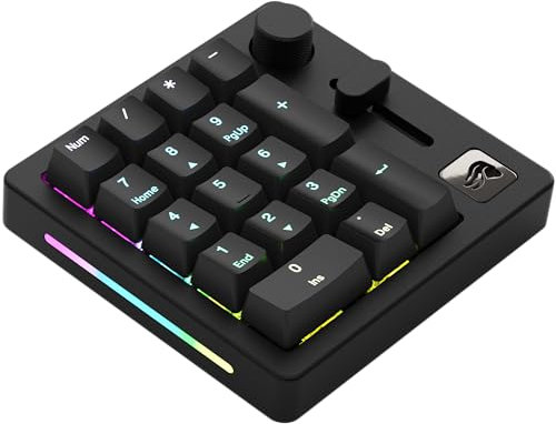 Glorious Gaming GMMK Macro Numpad – mit Kabel oder Bluetooth, Aluminium, anpassbar, programmierbarer Regler & Knopf, tastenweise RGB-Beleuchtung, lineare Schalter, 18x Doubleshot-ABS-Kappen – Schiefer