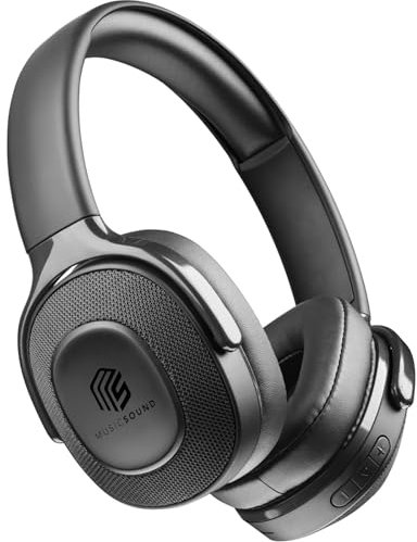 Music Sound | Deep - Cascos inalámbricos con tecnología Low Latency - Tiempo de reproducción de 22 h - Negro