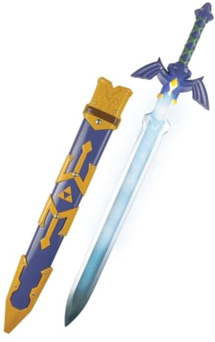 Épée de légende lumineuse Legend of Zelda 73 cm (29 pouces), sous licence officielle Disguise, accessoire de déguisement avec épée lumineuse LED, fourreau et poignée détaillés inclus, inspirée de Link