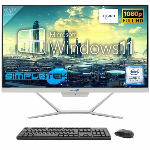 SIMPLETEK - All in One Touch PC | Intel Core i7 8. Generation | Windows 11 Pro | 64GB RAM SSD 4TB | Integrierte 2K Webcam | Touchscreen Bildschirm | BT 5.2